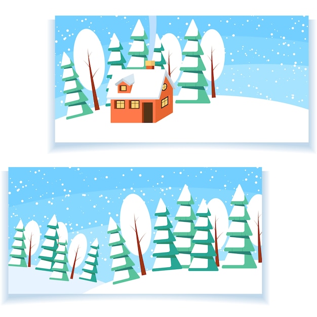 Banner horizontal de inverno