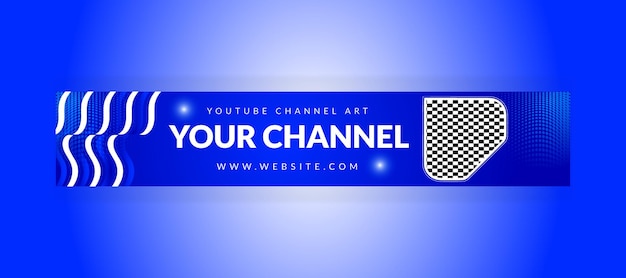 Vetor banner horizontal do youtube com gradiente de vetor grátis