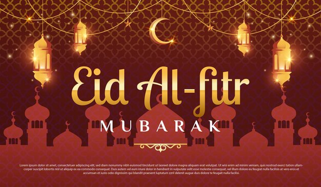 Banner horizontal eid alfitr mubarak