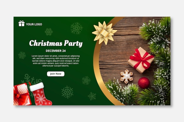 Vetor banner horizontal para o natal