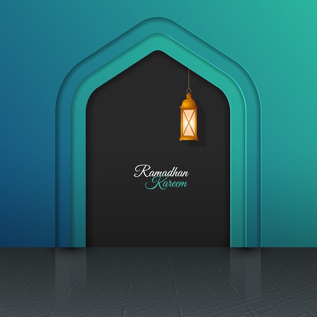 Banner islâmico ramadan kareem com estilo de papel