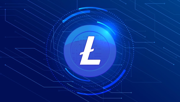 Banner Litecoin LTC. Fundo de banner do conceito de criptomoeda moeda LTC.