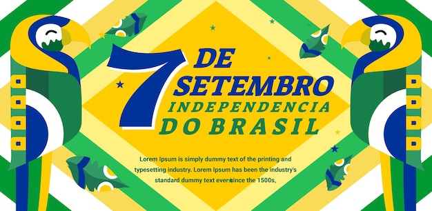 Vetor banner longo com a independência do brasil eventjpg
