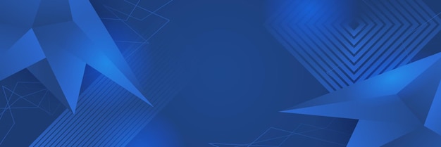 Vetor banner longo de vetor abstrato azul fundo mínimo com setas e espaço de cópia para texto capa de mídia social e modelo de banner da web