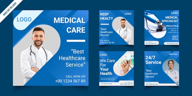 Banner médico de saúde e modelo de postagem em mídias sociais
