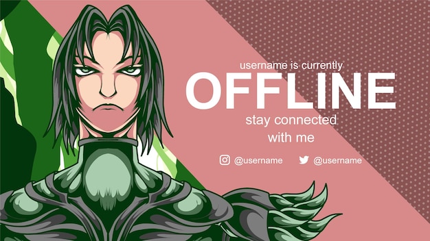 Banner offline de guerreiro natural para twitch