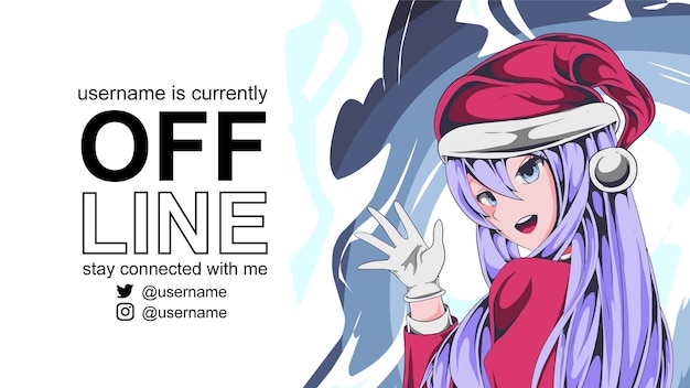 Vetor banner offline de ilustração de anime para contração muscular