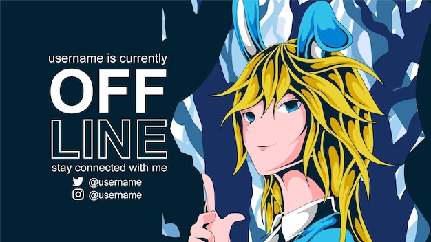 Vetor banner offline de ilustração de anime para contração muscular