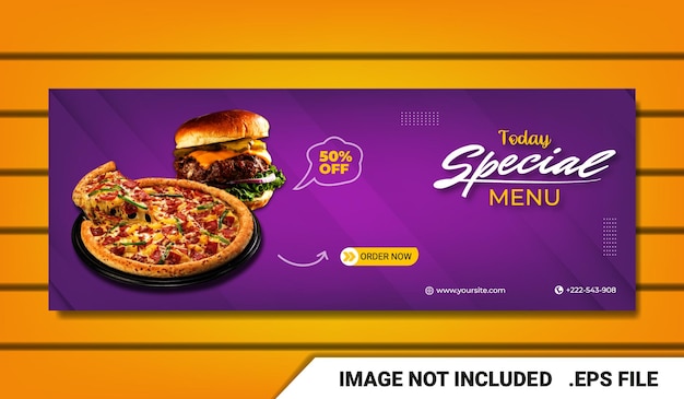 Banner pizza fan page template capa do facebook