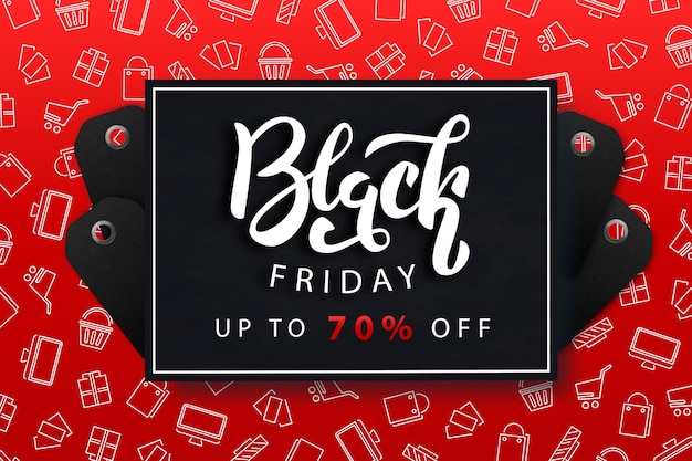 Vetor banner promocional isolado realista para black friday