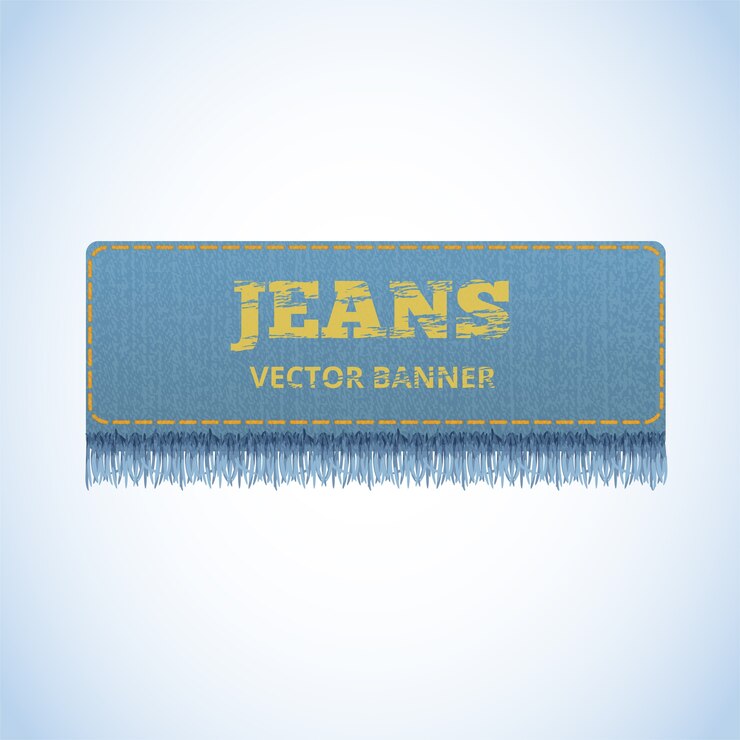 Vetor banner realista de vetor de jeans.