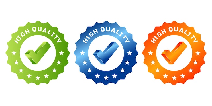 Vetor banner redondo de selo adesivo de alta qualidade