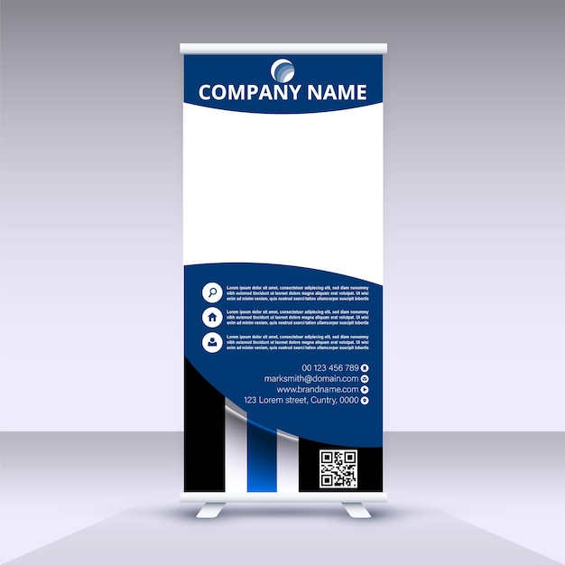 Vetor banner rollup ou modelo de design de banner x,