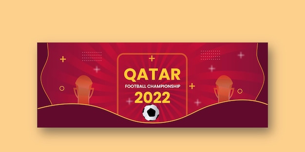 Vetor banner sobre o tema do campeonato mundial no qatar 2022
