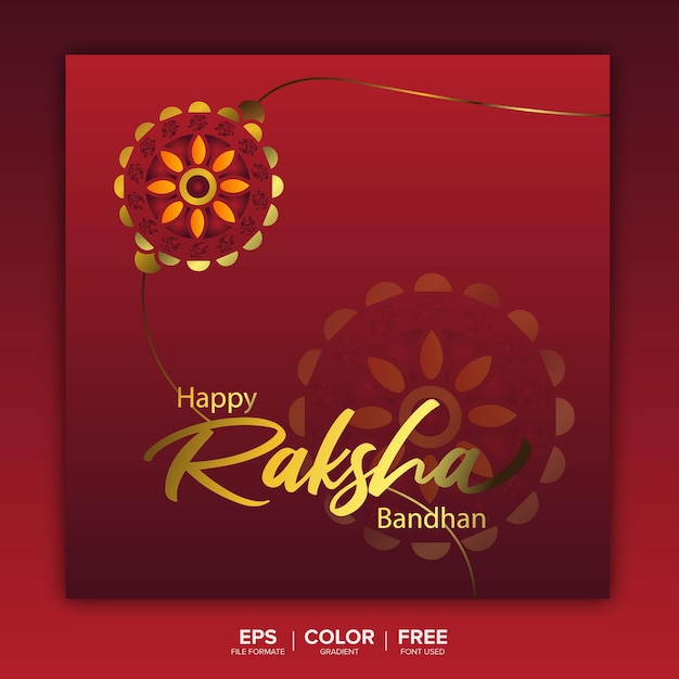 Banner tradicional raksha bandhan com design rakhi vetor grátis