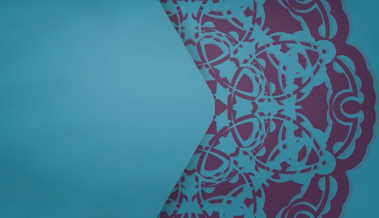 Vetor banner turquesa com enfeite roxo vintage para design de logotipo