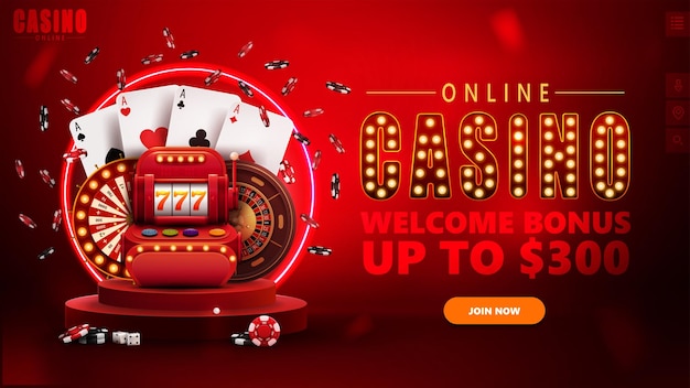 Jogos De Casino De Vegas Jogando Fundo Online Em Luzes De Néon Vermelho.  Faixa De Jogo Com O Conceito De Cenário Ilustração Stock - Ilustração de  vermelho, equipamento: 217975934