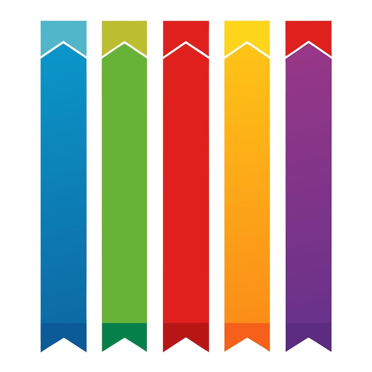 Vetor banner vertical coloroso set de design vetorial com fundo branco