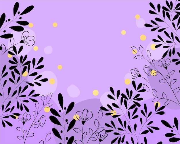 Banner violeta witn line botânico