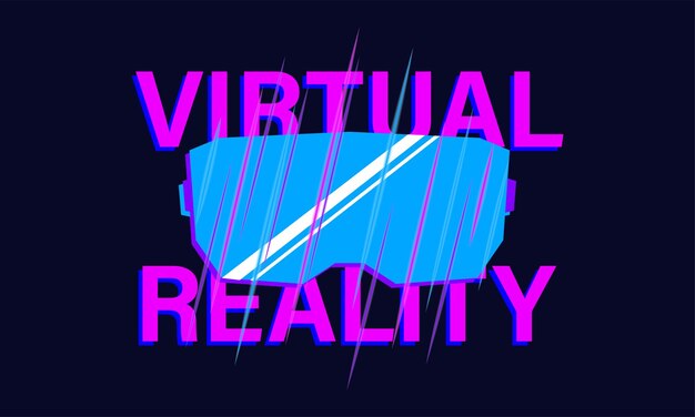 Banner vr com óculos aumentados realidade virtual futurista cyber