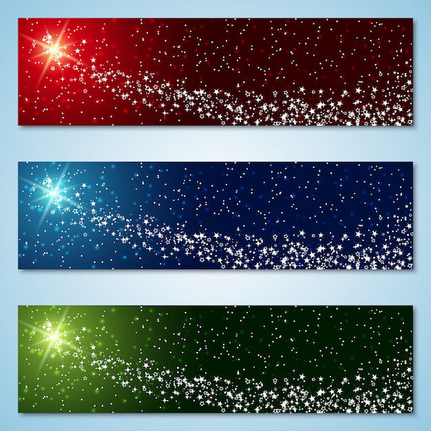 Banners coloridos de natal e ano novo