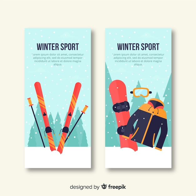 Banners de esporte de inverno