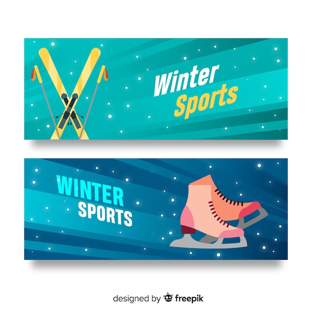 Vetor banners de esportes de inverno