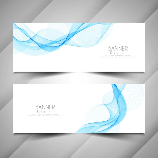 Banners de estilos de onda elegante e abstrato