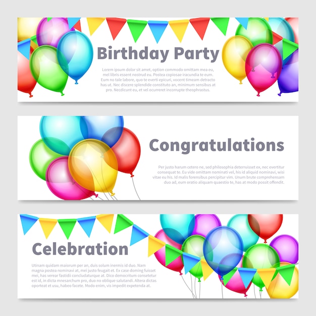 Banners de festa de aniversário