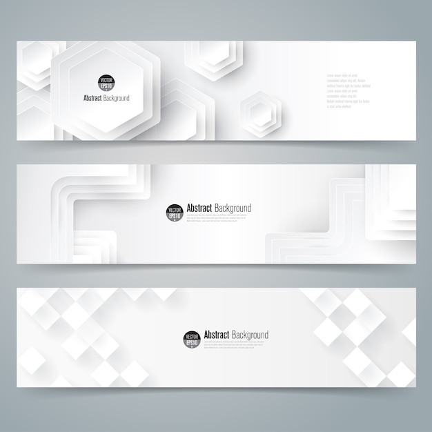 Vetor banners de fundo abstrato branco