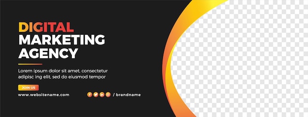 Banners de mídia social Facebook capa foto design vetor editável anúncio de marketing digital