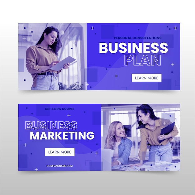 Banners de negócios com foto
