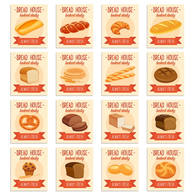 Banners de produtos de pão