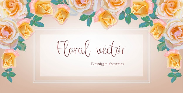 Vetor banners de quadro de buquês de flores rosas para ilustração em vetor cartão convite