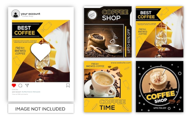 Banners de venda de café