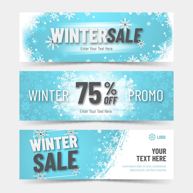 Banners de venda de inverno