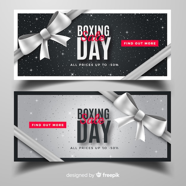 Banners de venda do dia de boxe realista