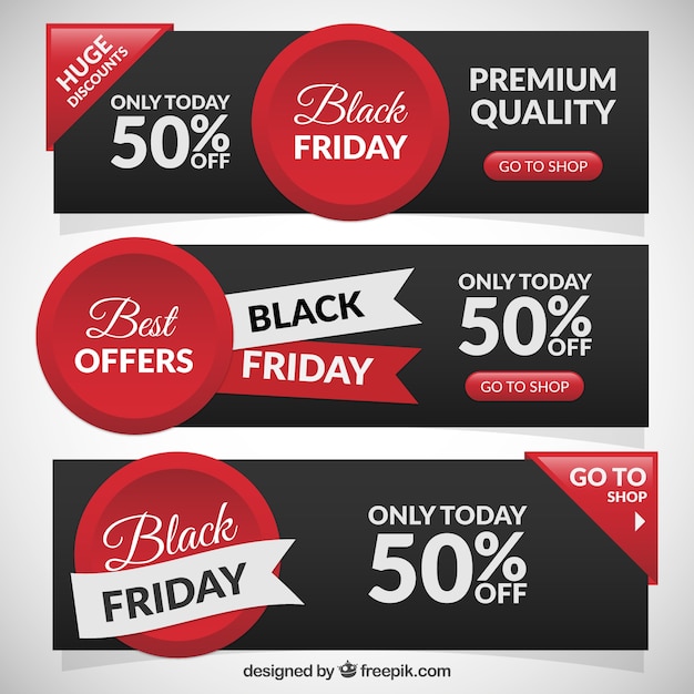 Banners de vendas na black friday