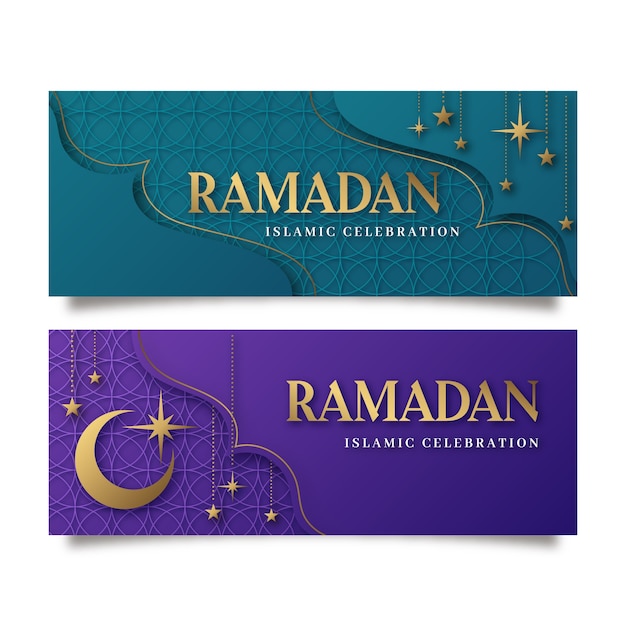 Banners do ramadã plana