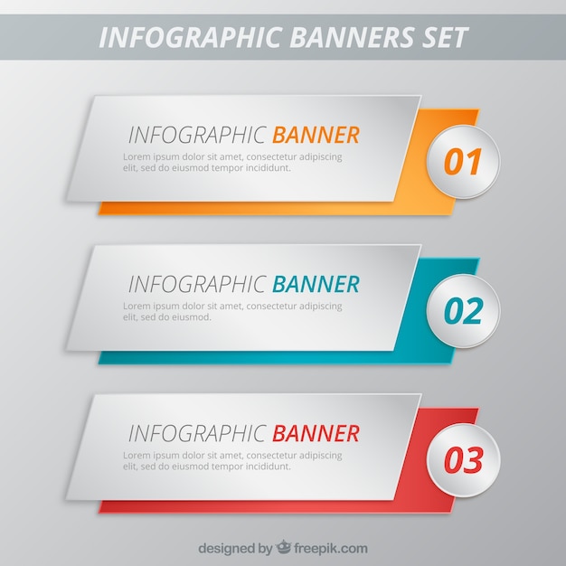 Banners infográfico pacote de modelo