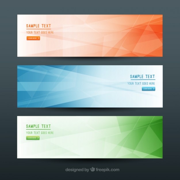 Banners simples e geométricas em cores