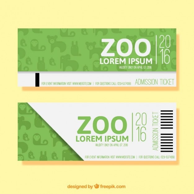 Vetor banners zoo simples verdes