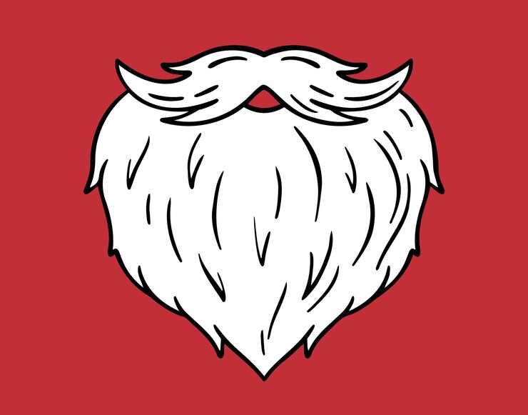 Vetor barba branca papai noel ou para o avô ícone doodle desenhado à mão desenho de linha de contorno clipart