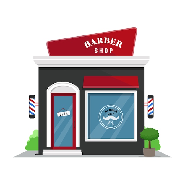 Barbearia. ícone da loja em estilo de design plano.