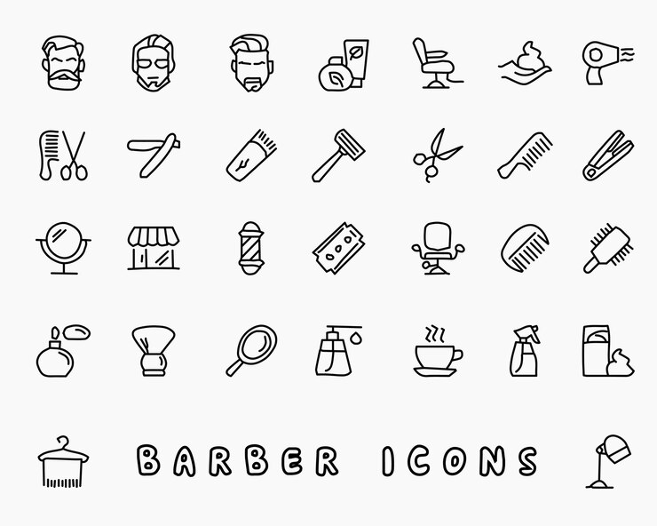 barbeiro mão desenhada icon design ilustração