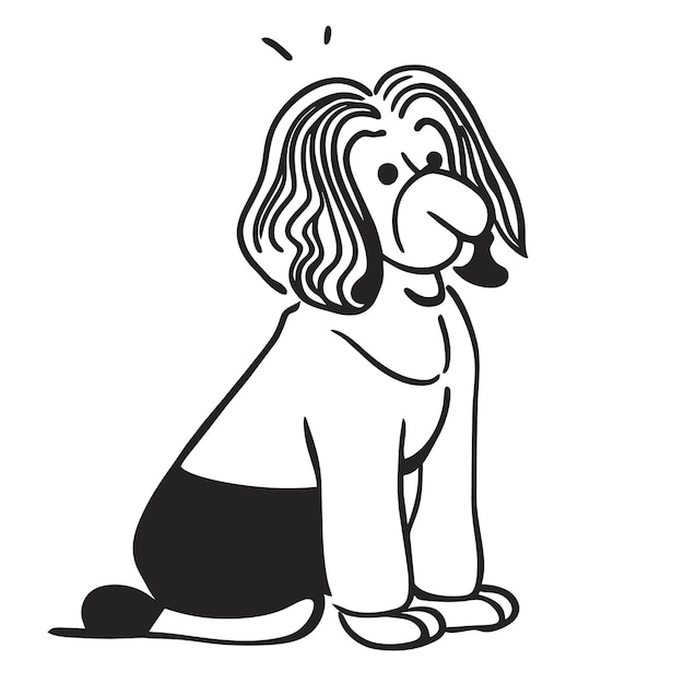 Barbet mão desenhada cartoon adesivo ícone conceito ilustração isolada