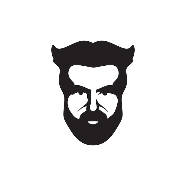 barbudo homens masculino legal elegante moderno vetor de design de logotipo