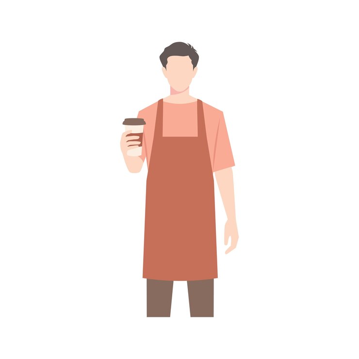 Vetor barista segurando uma chávena de café ilustração vetorial