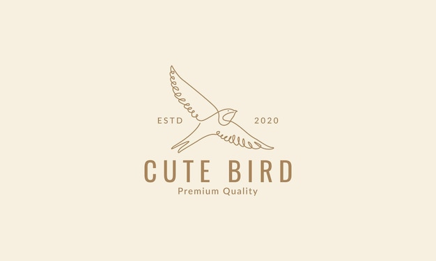 Barn swallow bird line logo símbolo ícone vector design gráfico