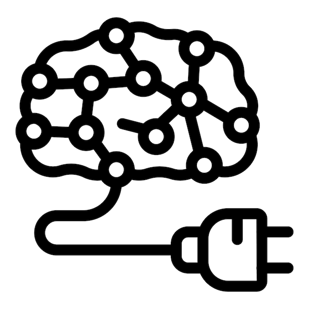 Barnstorming sistema lógico ícone contorno vetor engrenagem de geração de ideias